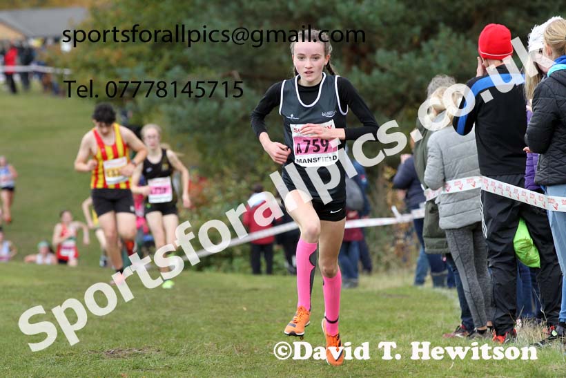 Girls under-15s 2021 National Cross Country Relays, Berry Hill Park, Mansfield. Photo: David T. Hewitson/Sports for All Pics